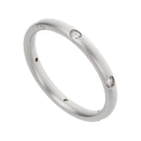 Pomellato 18k White Gold Diamond Matte Finish Band Ring