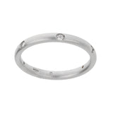 Pomellato 18k White Gold Diamond Matte Finish Band Ring