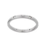 Pomellato 18k White Gold Diamond Matte Finish Band Ring
