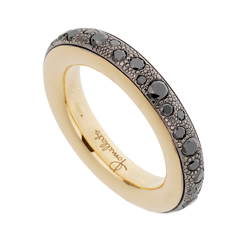 Pomellato Iconica Black Diamond 18k Rose Gold Eternity Band Ring