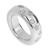 Pomellato Iconica 18K White Gold & Diamond Band Ring Sz 6 1/2