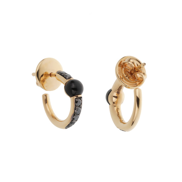 Pomellato M’ama Non M’ama 18k Rose Gold Onyx Diamond Earrings