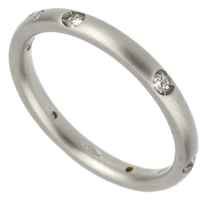 Pomellato Matte Finish Diamond White Gold Band Ring Sz 5 0002355