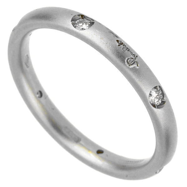 Pomellato Matte Finish Diamond White Gold Band Ring Sz 5 0002355