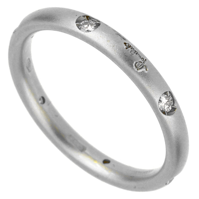 Pomellato Matte Finish Diamond White Gold Band Ring Sz 6 1/2 0002357