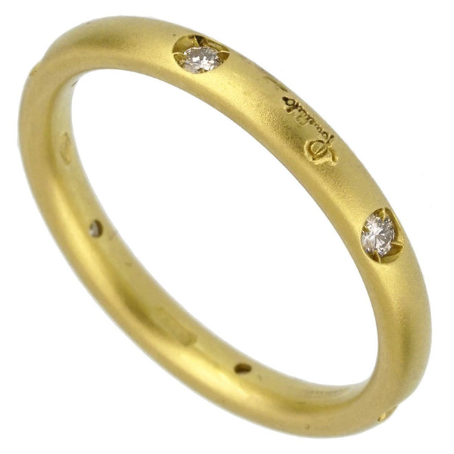 Pomellato Matte Finish Diamond Yellow Gold Band Ring Sz 6 1/2 0002362,63