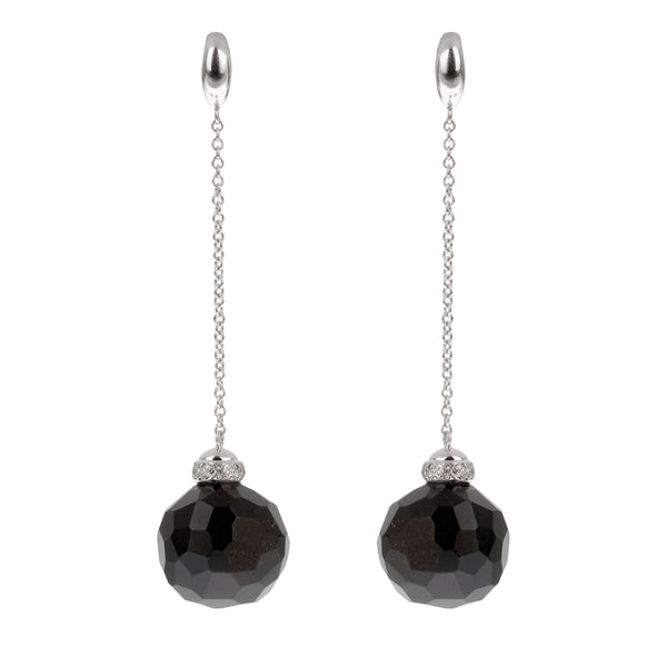 Pomellato Onyx Diamond White Gold Diamond Disco Ball Earrings 0003635
