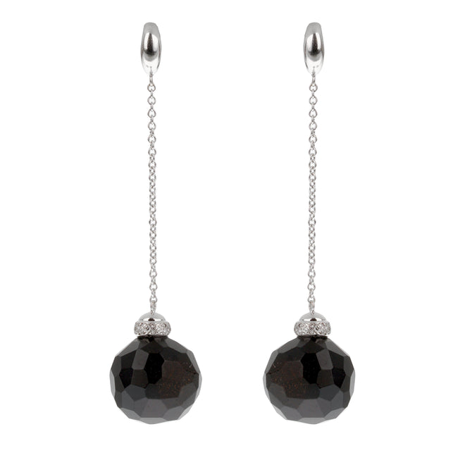 Pomellato Onyx Diamond White Gold Diamond Disco Ball Earrings 0003635