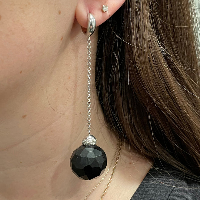 Pomellato Victoria Onyx Diamond 18k White Gold Diamond Disco Ball