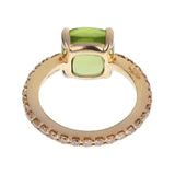 Pomellato 3.84 Carat Peridot Champagne Diamond 18k Yellow Gold Ring Sz 5 1/4