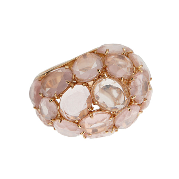Pomellato Rose Quartz 18k Rose Gold Cocktail Dome Bombe Ring Sz 6 1/2