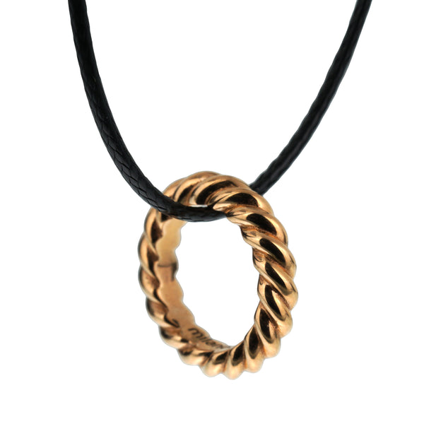 Pomellato Rose Gold Braided Ring Pendant Necklace 0002259-70
