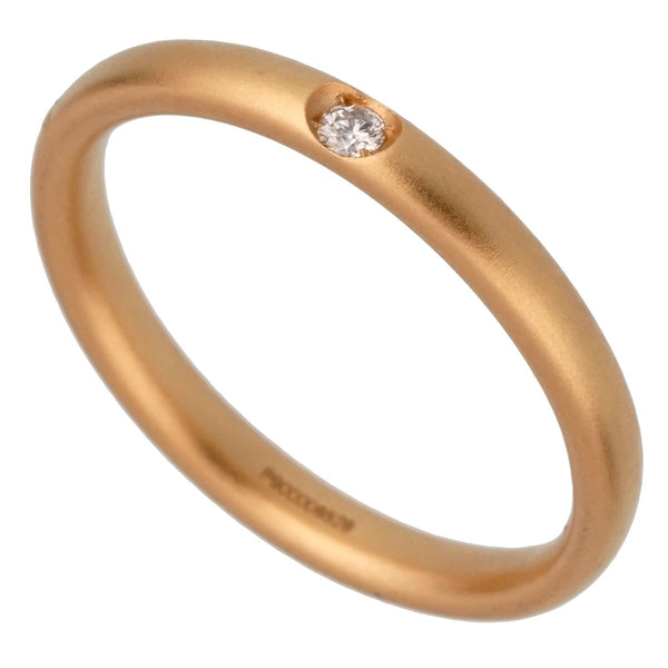 Pomellato  Rose Gold Satin Finish Diamond Band Ring Sz 6 1/4 0002331