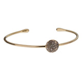 Pomellato Sabbia 18k Rose Gold Brown Diamond Cuff Bangle Bracelet