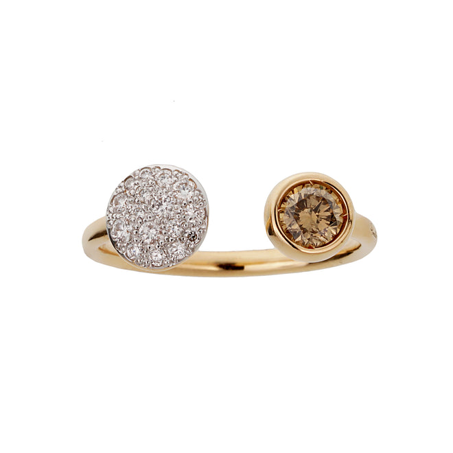 Pomellato Sabbia Diamond Cocktail Ring 18k Rose Gold Sz 5 1/2