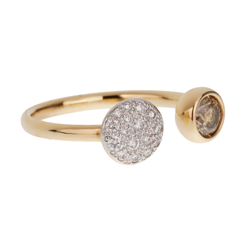 Pomellato Sabbia Diamond Cocktail Ring 18k Rose Gold Sz 5 1/2
