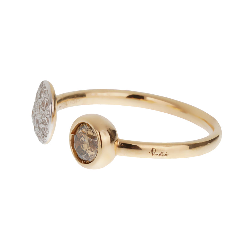 Pomellato Sabbia Diamond Cocktail Ring 18k Rose Gold Sz 5 1/2
