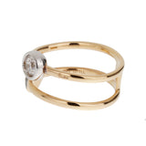 Pomellato Sabbia 18k Rose Gold Brown & White Diamond Cocktail Ring Sz 5 0003673