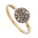 Pomellato Sabbia Brown Pave Diamond 18k Rose Gold Ring Sz 6 1/4 0003689