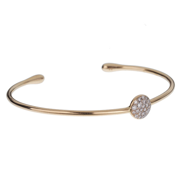 Pomellato Sabbia 18k Rose Gold Pave Diamond Cuff Bangle Bracelet