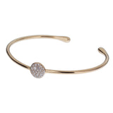 Pomellato Sabbia 18k Rose Gold Pave Diamond Cuff Bangle Bracelet