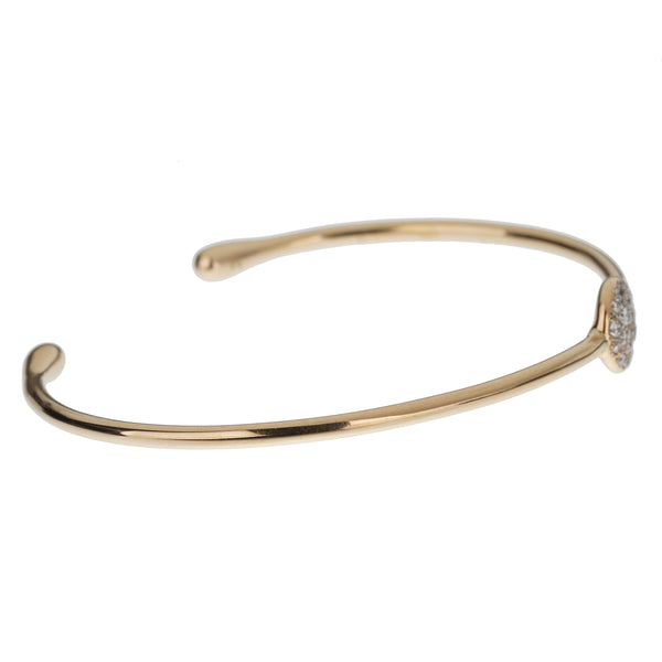 Pomellato Sabbia 18k Rose Gold Pave Diamond Cuff Bangle Bracelet