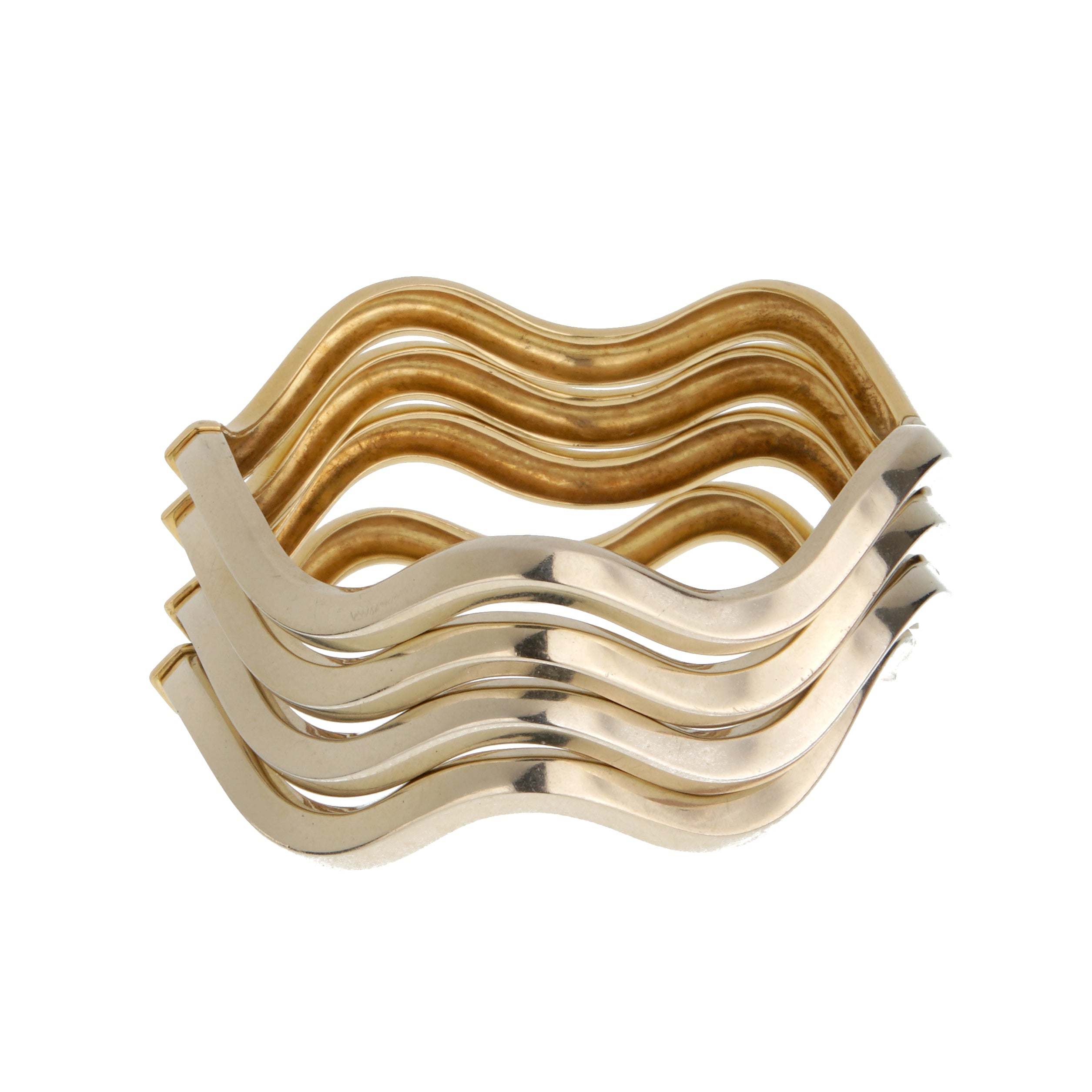 Pomellato vintage 18k white and yellow gold bangle suite