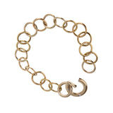 Pomellato 18k White Rose & Yellow Gold Chain Link Vintage Diamond Bracelet
