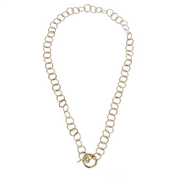 Pomellato Vintage 18k White & Yellow Gold Chain Link Diamond Necklace