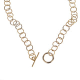 Pomellato Vintage 18k White & Yellow Gold Chain Link Diamond Necklace