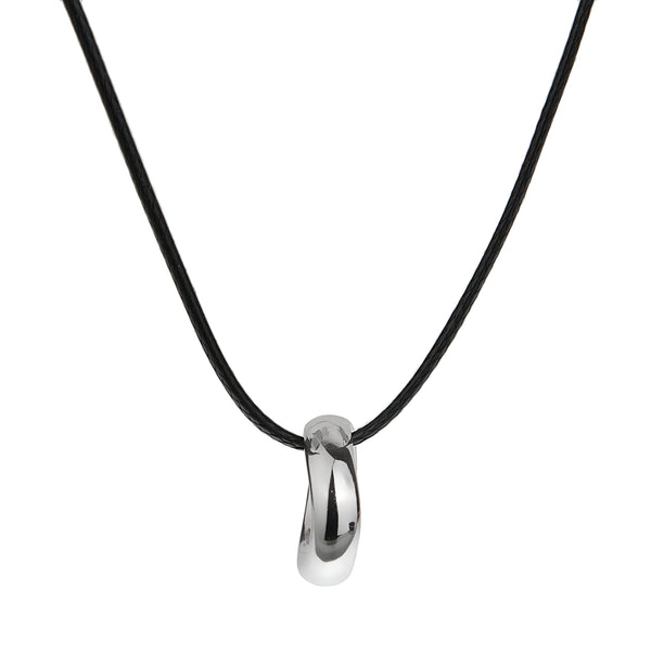 Pomellato Wave White Gold Pendant Leather Necklace 0002248-58