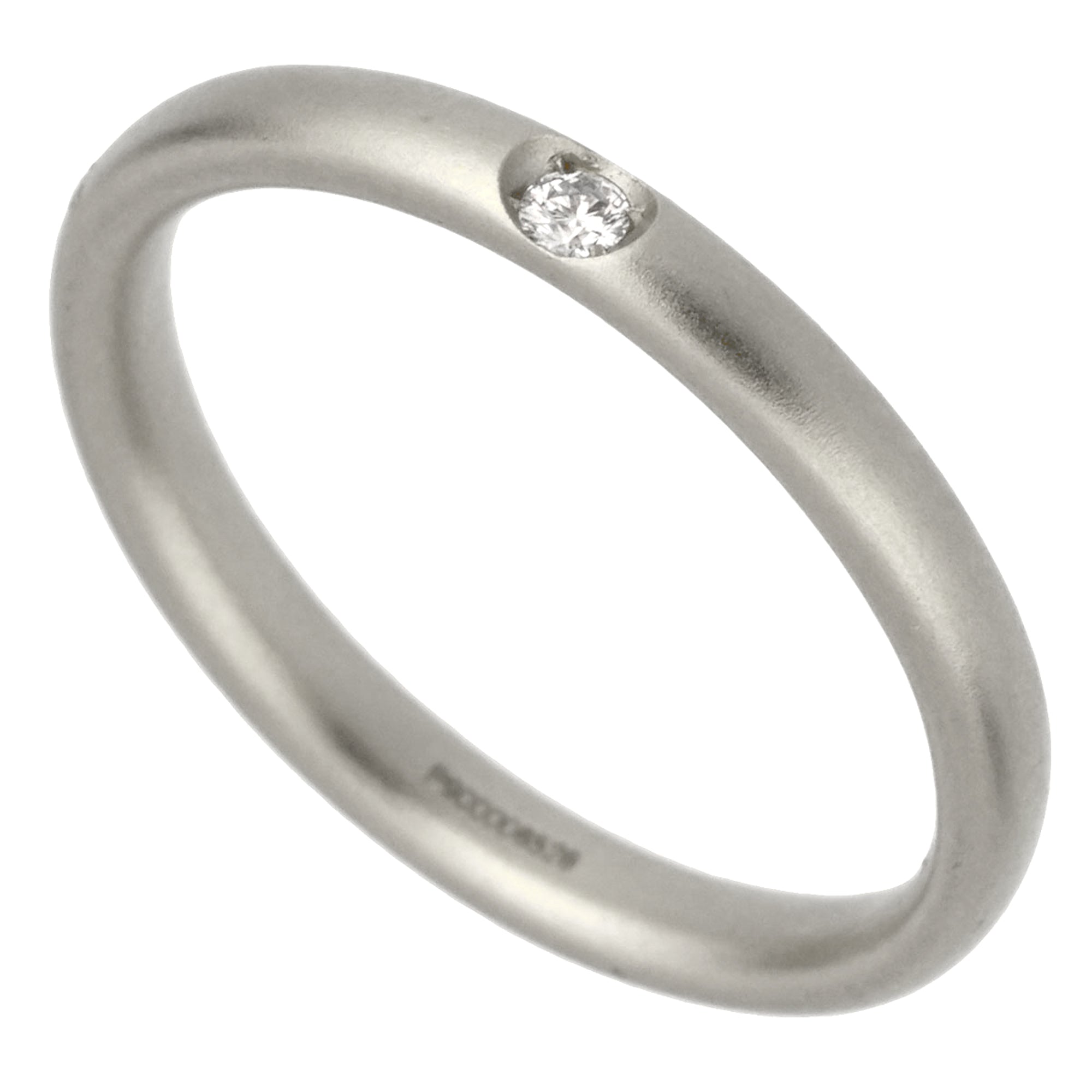 Opulent Rivals Finish Pomellato White Gold Satin Finish Diamond Band Ring Sz 4 1/4 For Sale ...