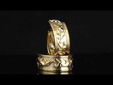 Cartier Vintage Walking Panthere 18k Yellow & White Gold Hoop Earrings