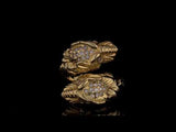Gucci Double Tiger Diamond Yellow Gold Ring Sz 6