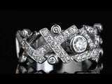 Chanel Hugs & Kisses Diamond White Gold Cocktail Ring Sz 6