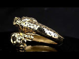 Cartier Panthere 18k Yellow Gold Enamel Bangle Bracelet