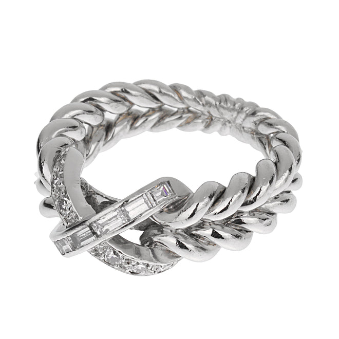 Sterle Paris Platinum Diamond Cocktail Band Ring Sz 5 1/2 0003628