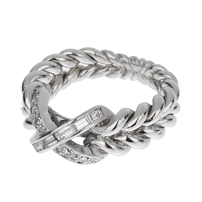 Sterle Paris Platinum Diamond Cocktail Band Ring Sz 5 1/2 0003628