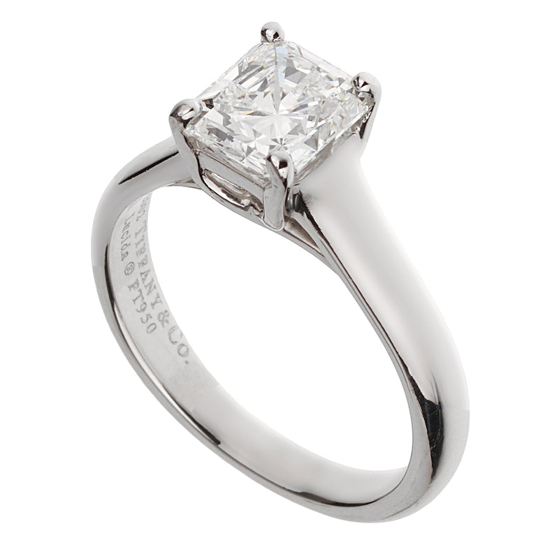 Tiffany Co Lucida Cut Diamond Platinum Engagement Ring – Opulent