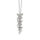 Tiffany & Co. Victoria Mixed Cluster Drop Pendant in Platinum, 2.12 ct tw Diamonds, 16" 0004088