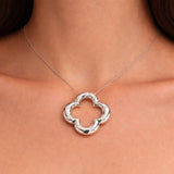 Van Cleef and Arpels Vintage Alhambra Diamond 18k White Gold Necklace 0003889