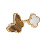 Van Cleef Arpels 18k Yellow Gold Lucky Alhambra Between the Finger Ring 0003979