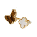 Van Cleef Arpels 18k Yellow Gold Lucky Alhambra Between the Finger Ring 0003979