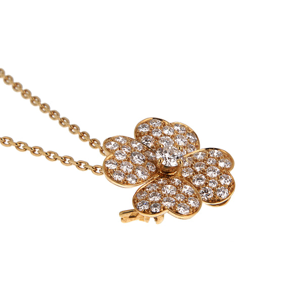 Van Cleef & Arpels Cosmos Diamond 18k Yellow Gold Pendant Necklace