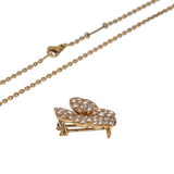 Van Cleef & Arpels Cosmos Diamond Brooch Pendant Necklace — 18k Yellow Gold, Vintage 0003996