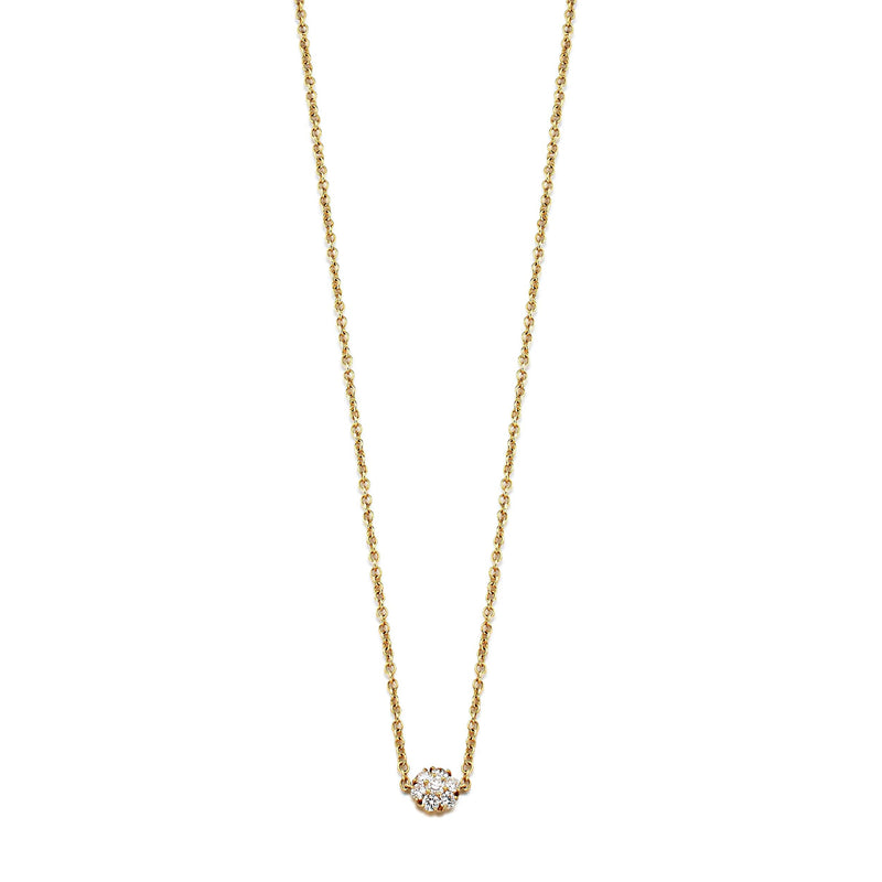Van Cleef Arpels Fleurette Diamond Yellow Gold Pendant Necklace