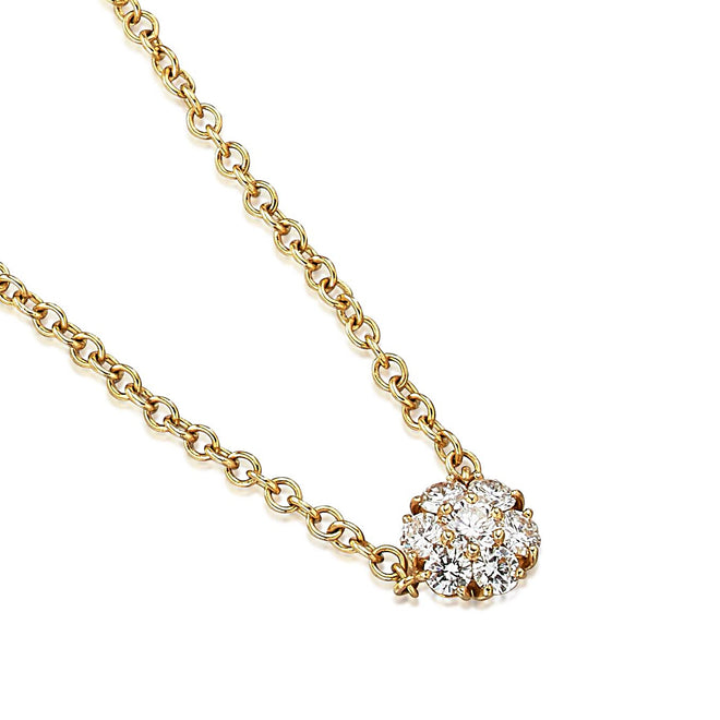 Van Cleef & Arpels Fleurette Diamond Yellow Gold Pendant Necklace