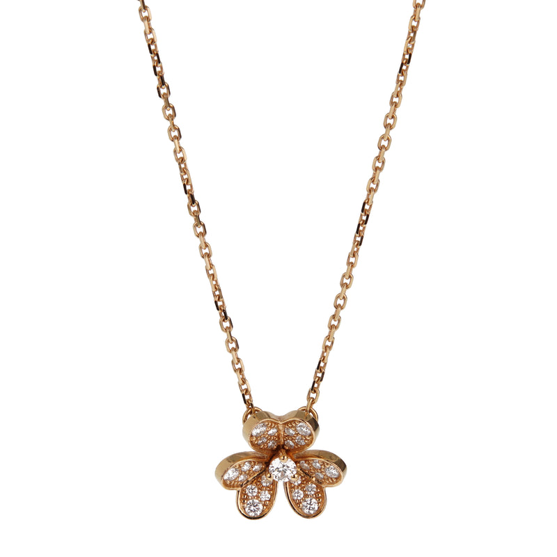 VCA Frivole Diamond Pendant Mini 18k Yellow Gold VCARP24000
