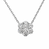 Van Cleef & Arpels Large Fleurette Diamond 18k White Gold Pendant Necklace 1vca18369a