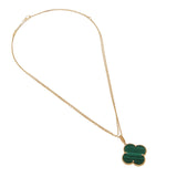 Van Cleef & Arpels Magic Alhambra Long Necklace, Malachite in 18k Yellow Gold 0004052